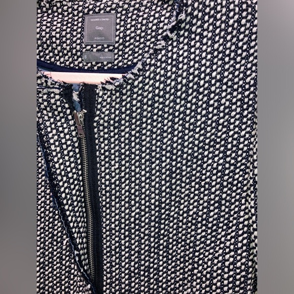 Gap Collarless Frayed Raw Edge Tweed Full Zip Blazer Jacket size 8 EUC! - Picture 7 of 16